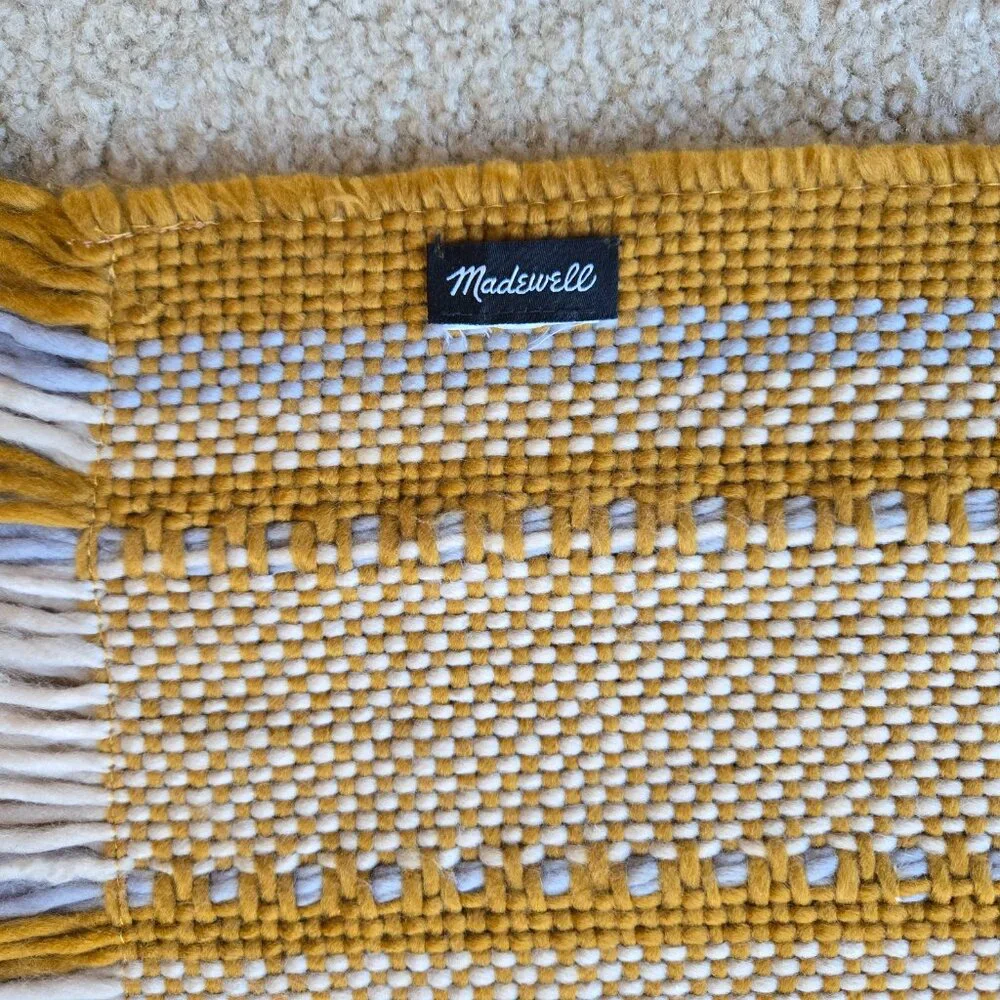 Madewell Chunky Weave Mustard Yellow Gold Scarf - Picture 2 of 6